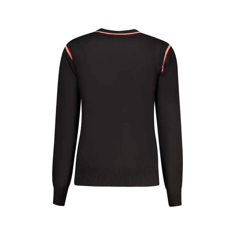 Maglia Donna Nera Dettagli a Contrasto Logo Nero miniatura 2