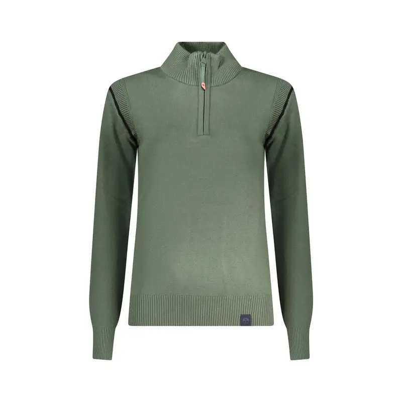 Maglia Donna Verde Mezzo Zip Logo