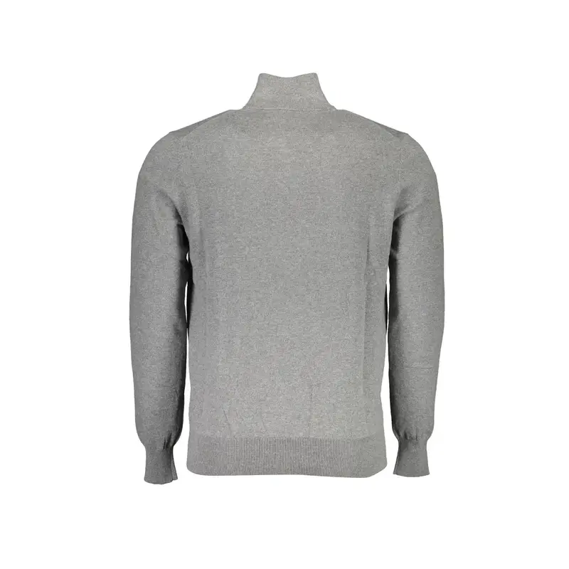 Maglia Uomo Grigia Mezza Zip Ricamo Grigio miniatura 2
