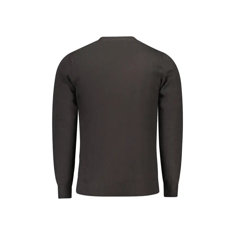 Maglia Uomo Nera Girocollo con Logo Nero miniatura 2