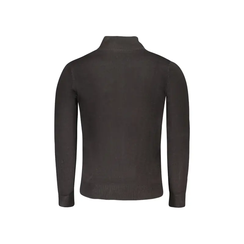 Maglia Uomo Nera Mezza Zip in Maglia Morbida Nero miniatura 2