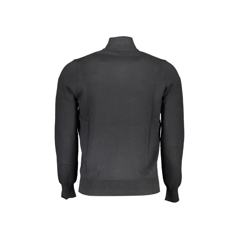 Maglia Uomo Nera Mezza Zip Ricamo Nero miniatura 2