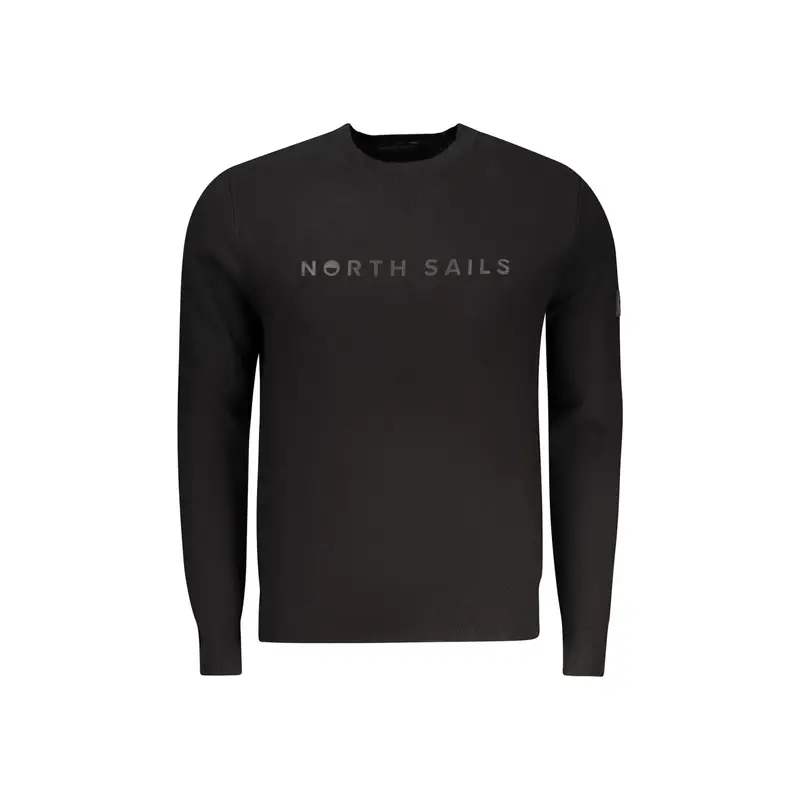 Maglia Uomo Nera Stampa Logo Nero