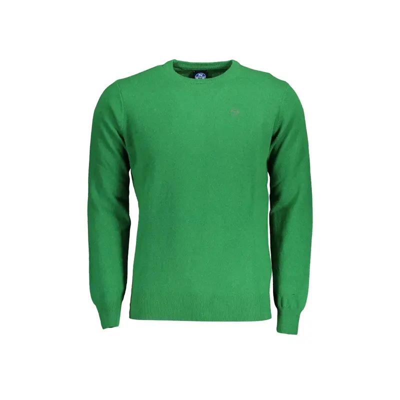 Maglia Uomo Verde Girocollo in Lana e Poliammide