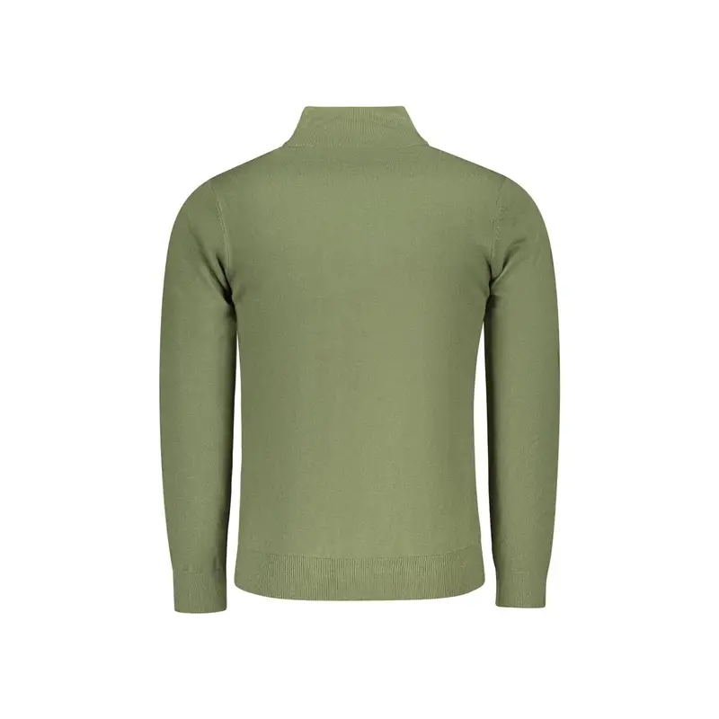 Maglia Uomo Verde Mezza Zip in Maglia Morbida miniatura 2