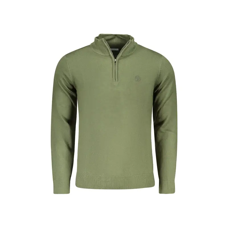 Maglia Uomo Verde Mezza Zip in Maglia Morbida
