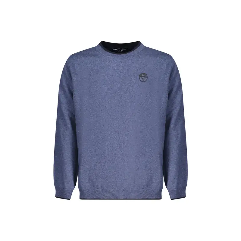 Maglione Bambino Blu Girocollo Lana Cachemire Logo