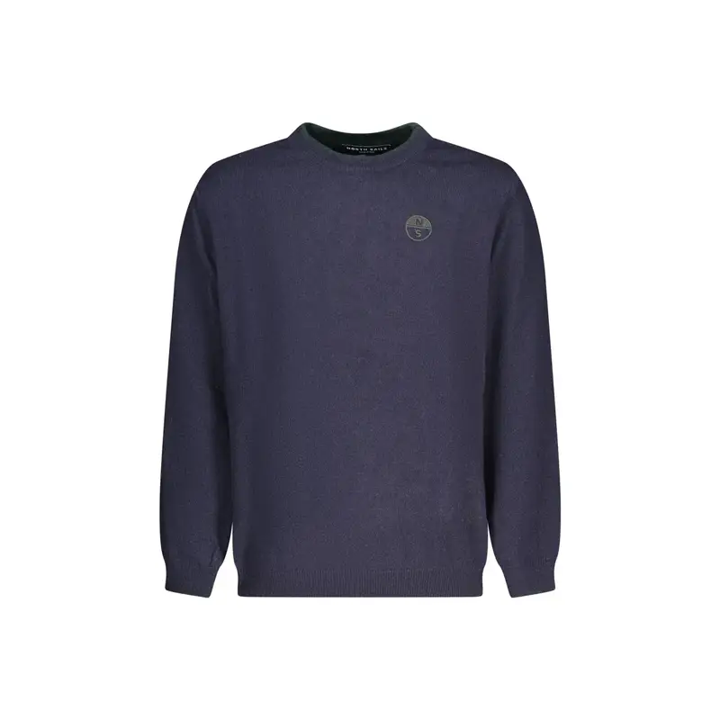 Maglione Bambino Blu Girocollo Maniche Lunghe Logo