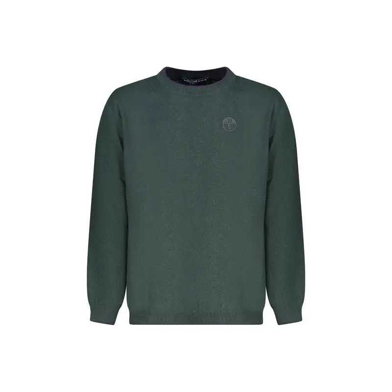 Maglione Bambino Verde Girocollo Lana Cachemire Logo