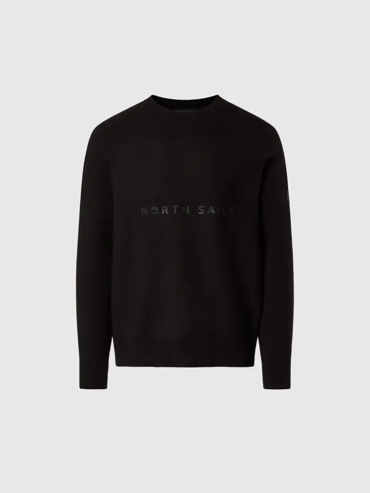 maglione con lettering a rilievo nero