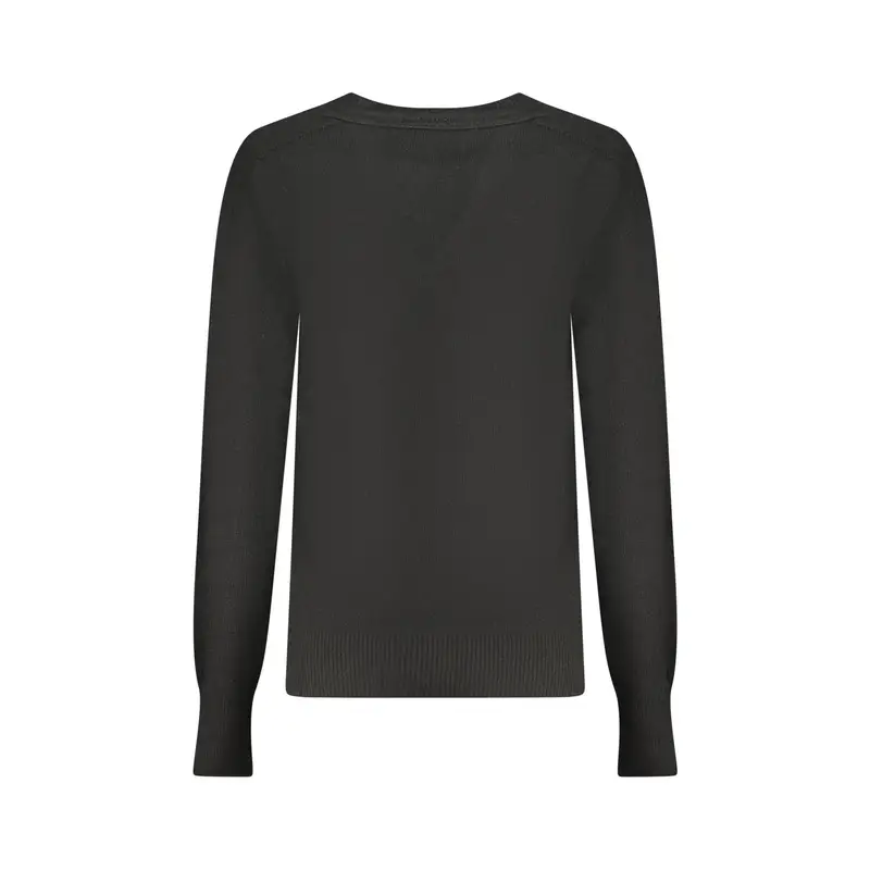 Maglione Donna Nero Dettagli a Contrasto Logo miniatura 2