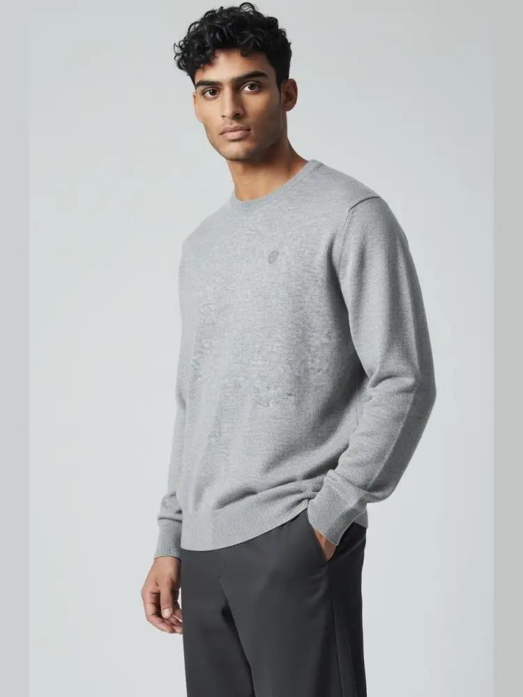 maglione in misto cotone organico grigio