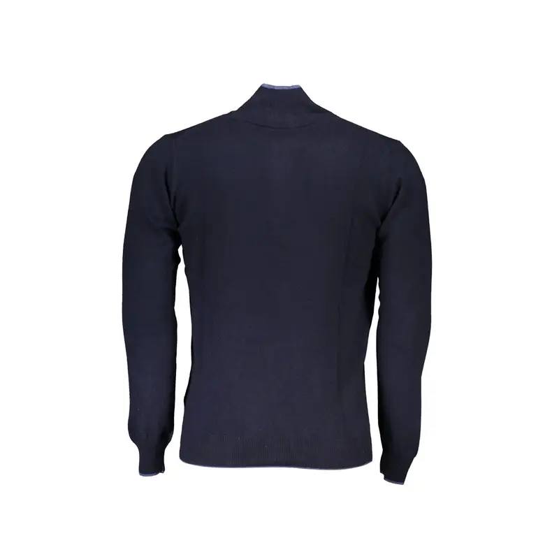 Maglione Uomo Blu Collo Alto con Mezza Zip miniatura 2