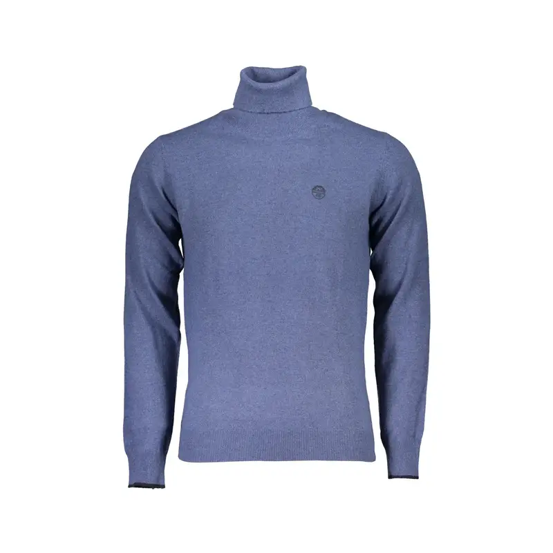 Maglione Uomo Blu Dolcevita Maniche Lunghe