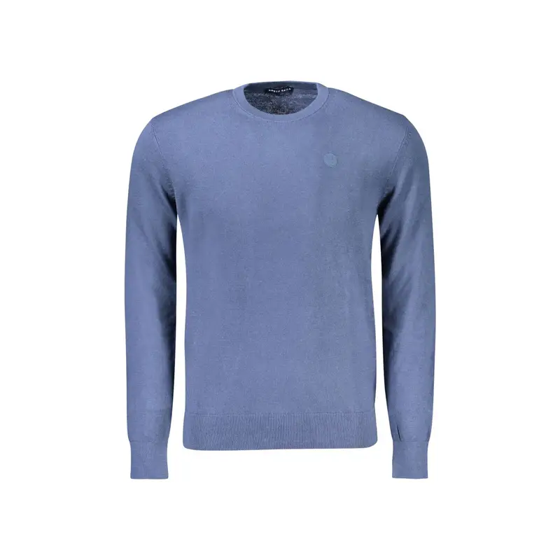Maglione Uomo Blu Girocollo in Cotone e Lana