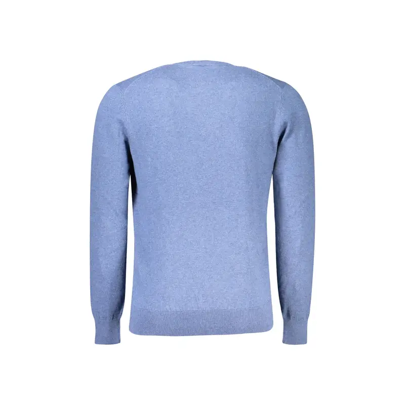 Maglione Uomo Blu Girocollo in Cotone e Lana miniatura 2