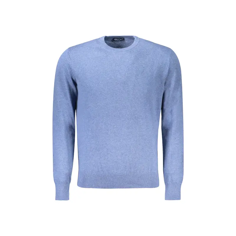 Maglione Uomo Blu Girocollo in Cotone e Lana