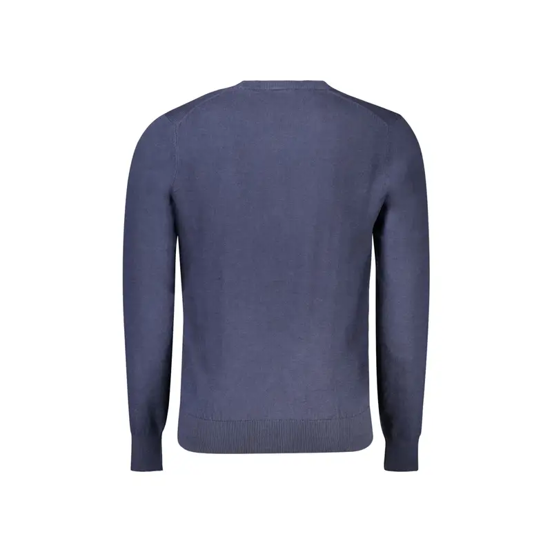 Maglione Uomo Blu Girocollo in Cotone e Lana miniatura 2