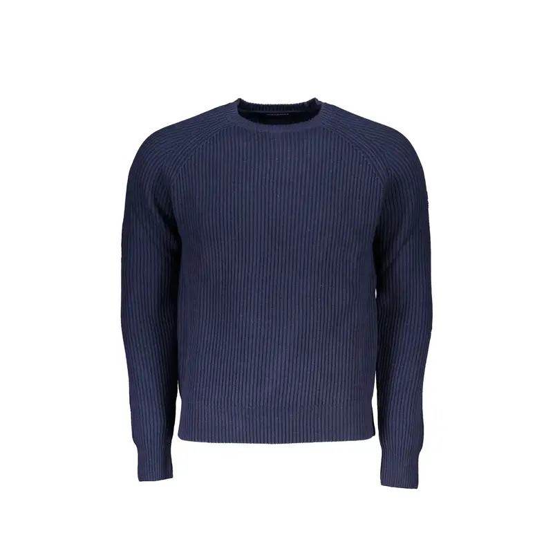 Maglione Uomo Blu Girocollo Maniche Lunghe