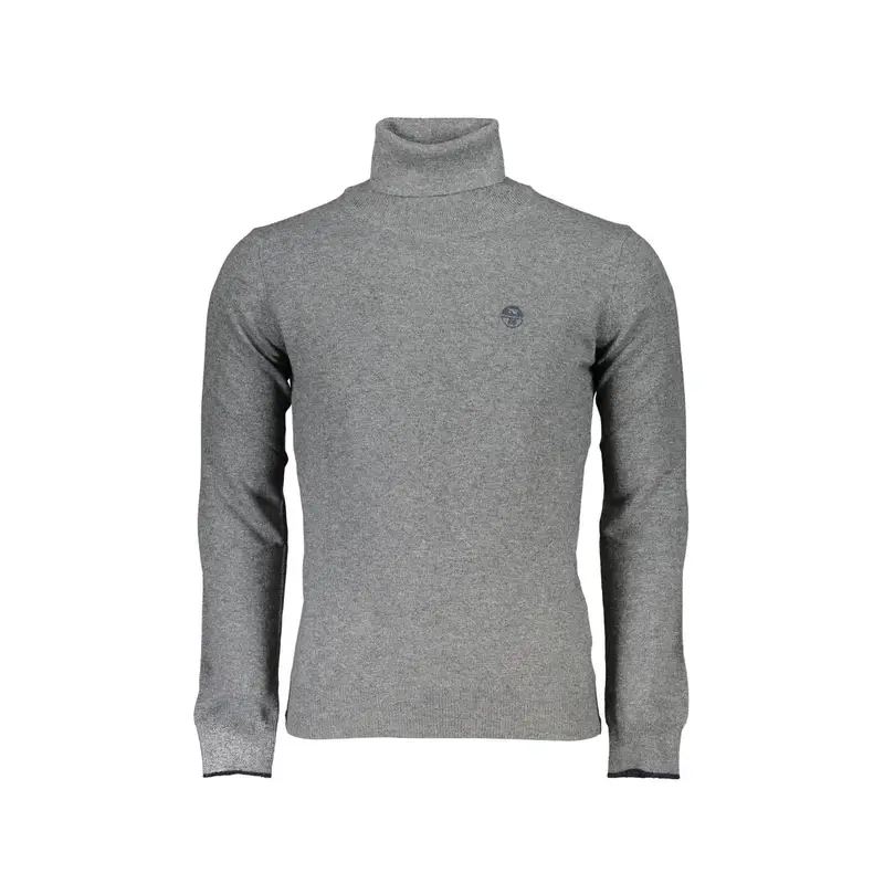 Maglione Uomo Grigio Dolcevita Maniche Lunghe