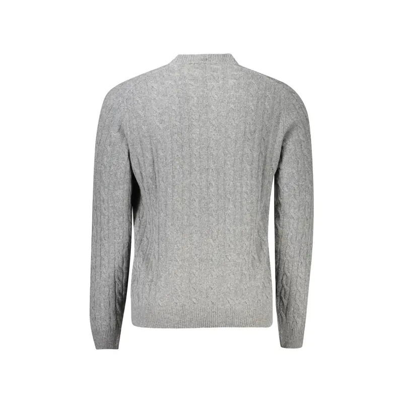 Maglione Uomo Grigio Girocollo a Treccia in Lana miniatura 2