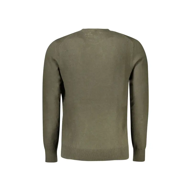 Maglione Uomo Verde Girocollo in Cotone e Lana miniatura 2