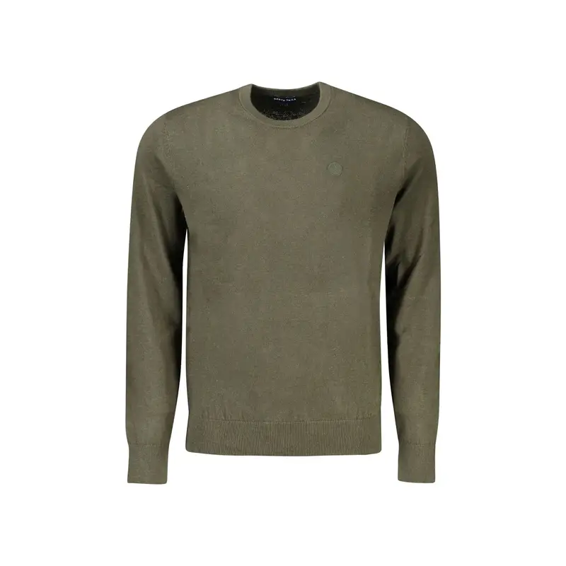 Maglione Uomo Verde Girocollo in Cotone e Lana