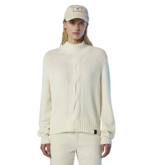Mockneck 7GG Knitwear W - maglione - donna White