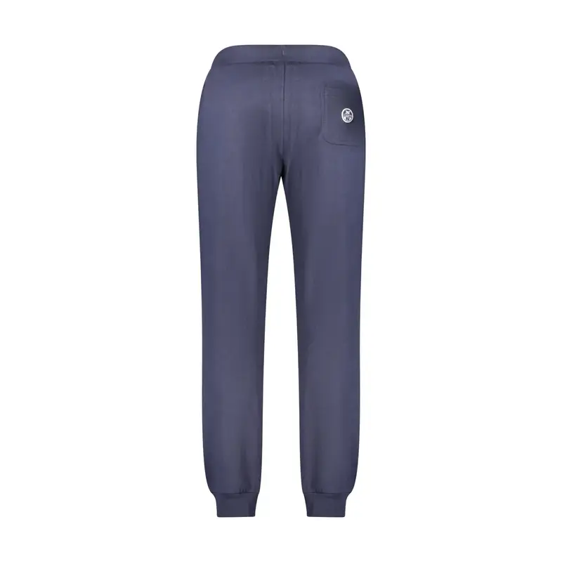 Pantalone Tuta Uomo Blu Garzato Elastico Applicazione Logo miniatura 2