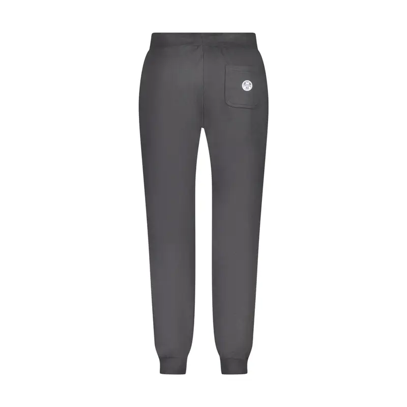 Pantalone Tuta Uomo Nero Garzato Elastico Applicazione Logo miniatura 2
