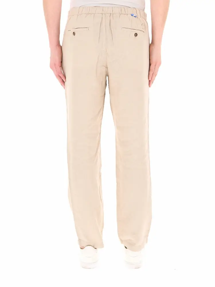 pantaloni uomo in lino beige