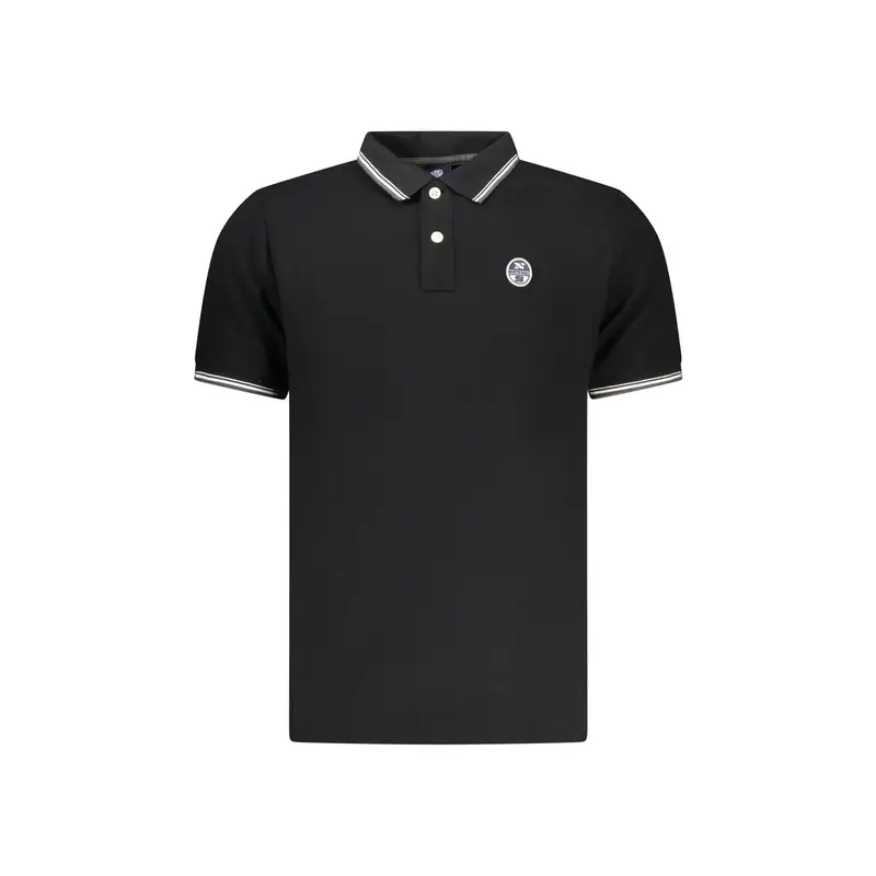 Polo Maniche Corte Uomo Nera Logo Nero
