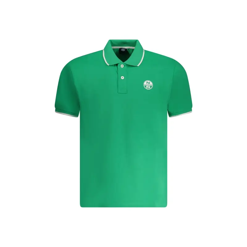 Polo Maniche Corte Uomo Verde Stampa Logo