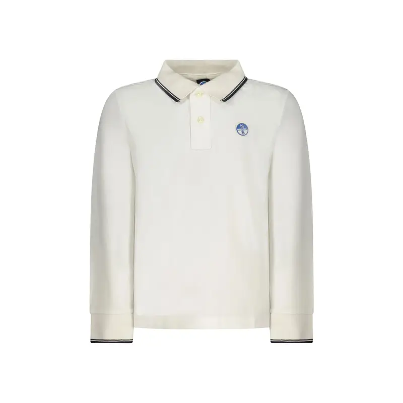 Polo Maniche Lunghe Unisex Bianca Logo Bianco