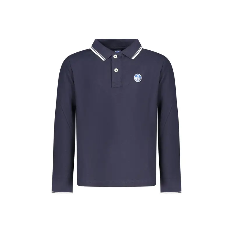 Polo Maniche Lunghe Unisex Blu Applicazione Logo