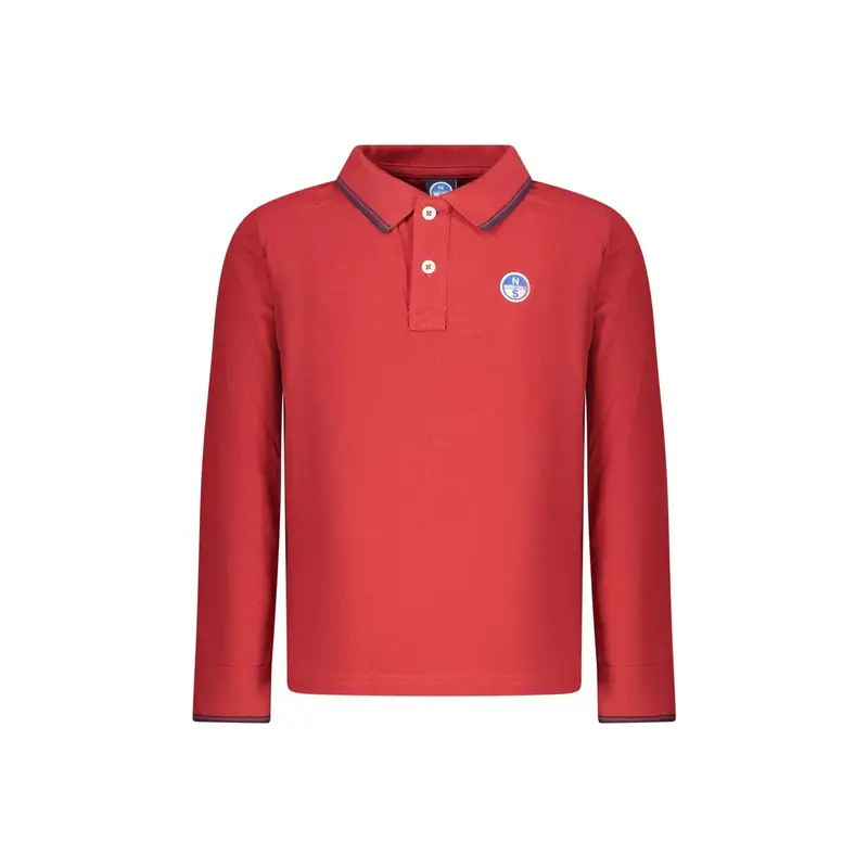 Polo Maniche Lunghe Unisex Rossa Logo Rosso