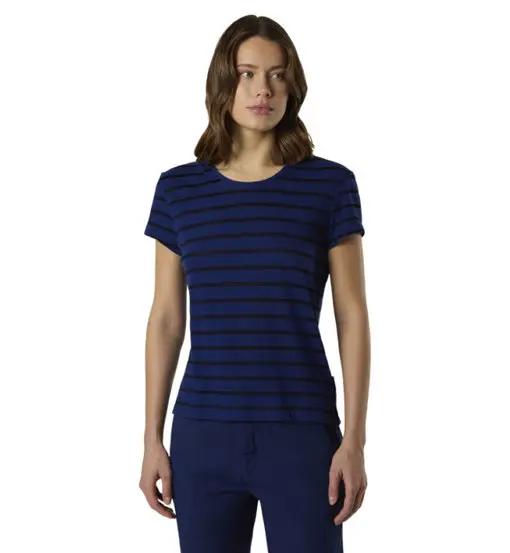 S Striped W - T-shirt - donna Blue