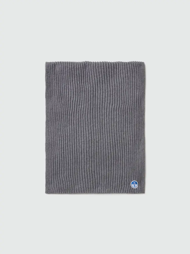 sciarpa a coste con logo grigio