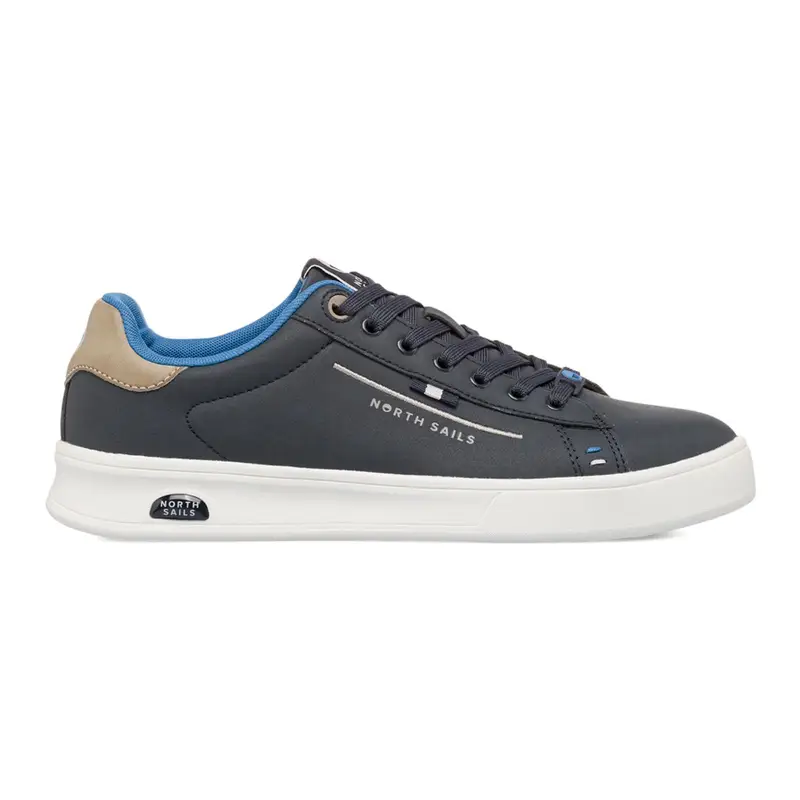Sneakers uomo blu con lacci e logo laterale