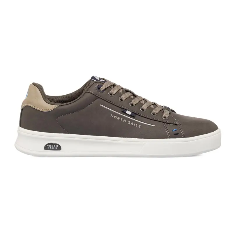 Sneakers uomo grigie con lacci e logo laterale