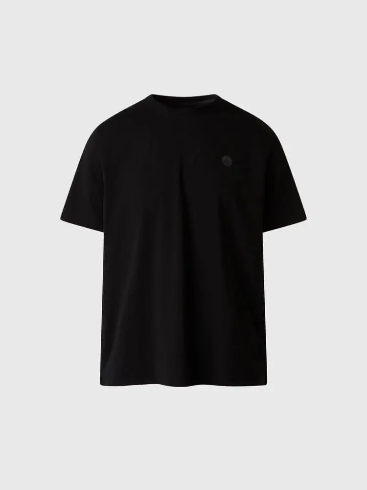 t-shirt in tessuto tech nero con logo