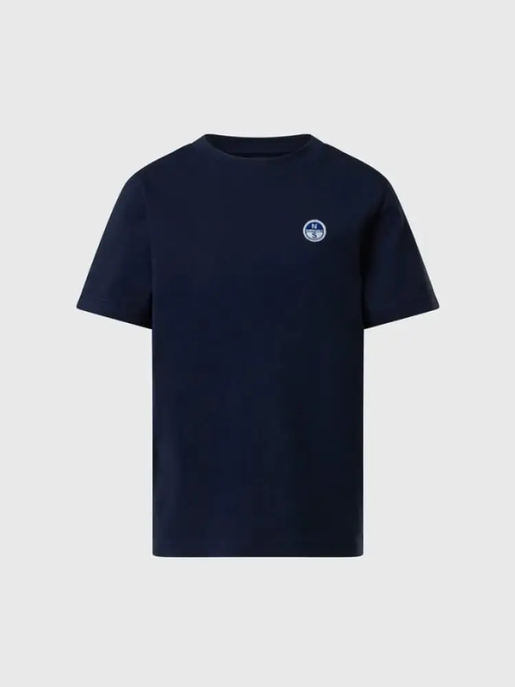 t-shirt kids/junior in cotone blu navy con patch logo