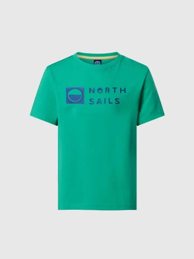 t-shirt kids/junior in cotone verde con stampa logo