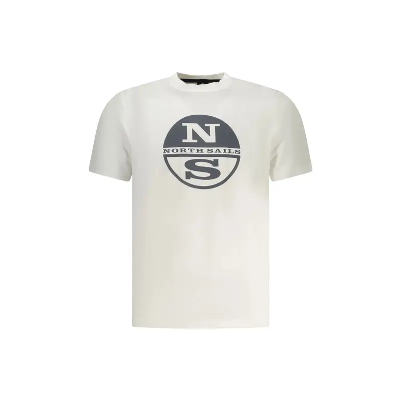 T-Shirt Maniche Corte Uomo Bianca Stampa Logo Bianco