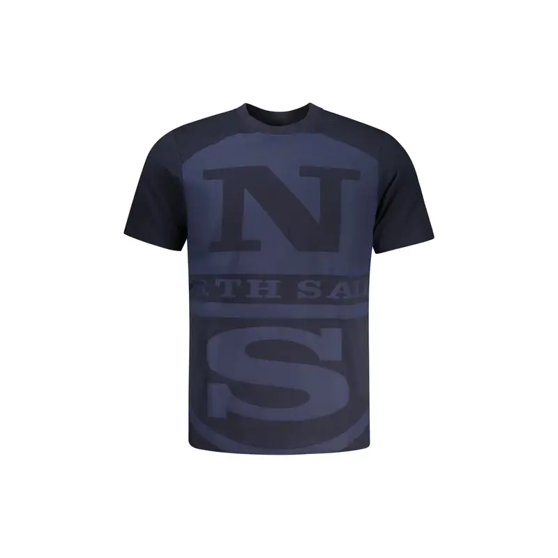 T-Shirt Maniche Corte Uomo Blu Stampa Logo