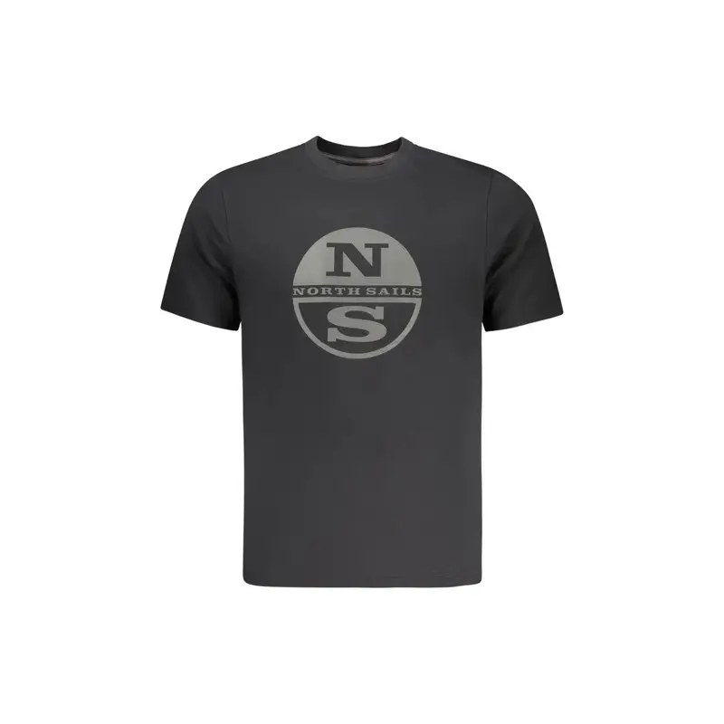T-Shirt Maniche Corte Uomo Nera Stampa Logo Nero