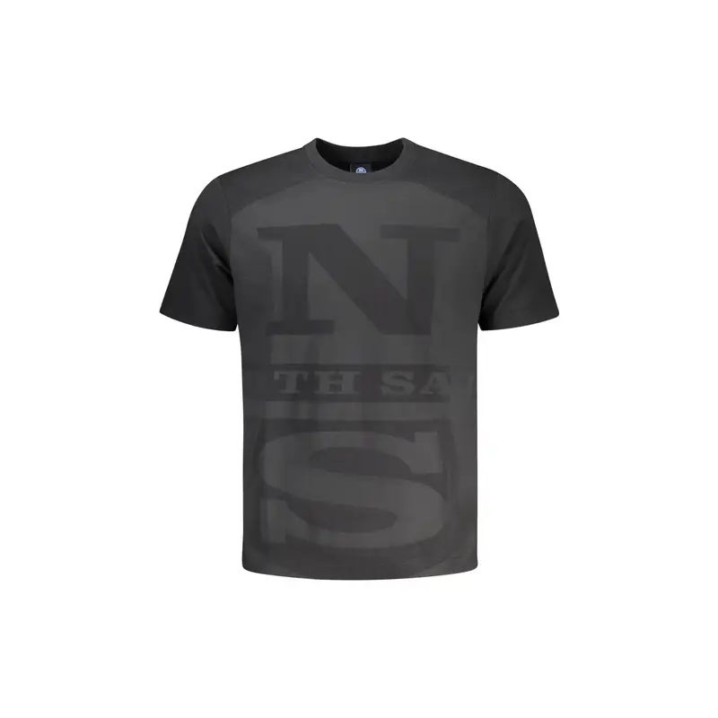 T-Shirt Maniche Corte Uomo Nera Stampa Logo Nero