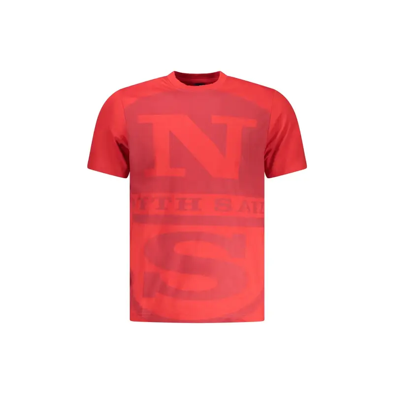 T-Shirt Maniche Corte Uomo Rossa Stampa Rosso