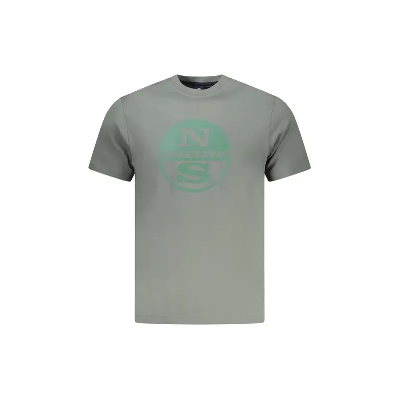 T-Shirt Maniche Corte Uomo Verde Stampa Logo