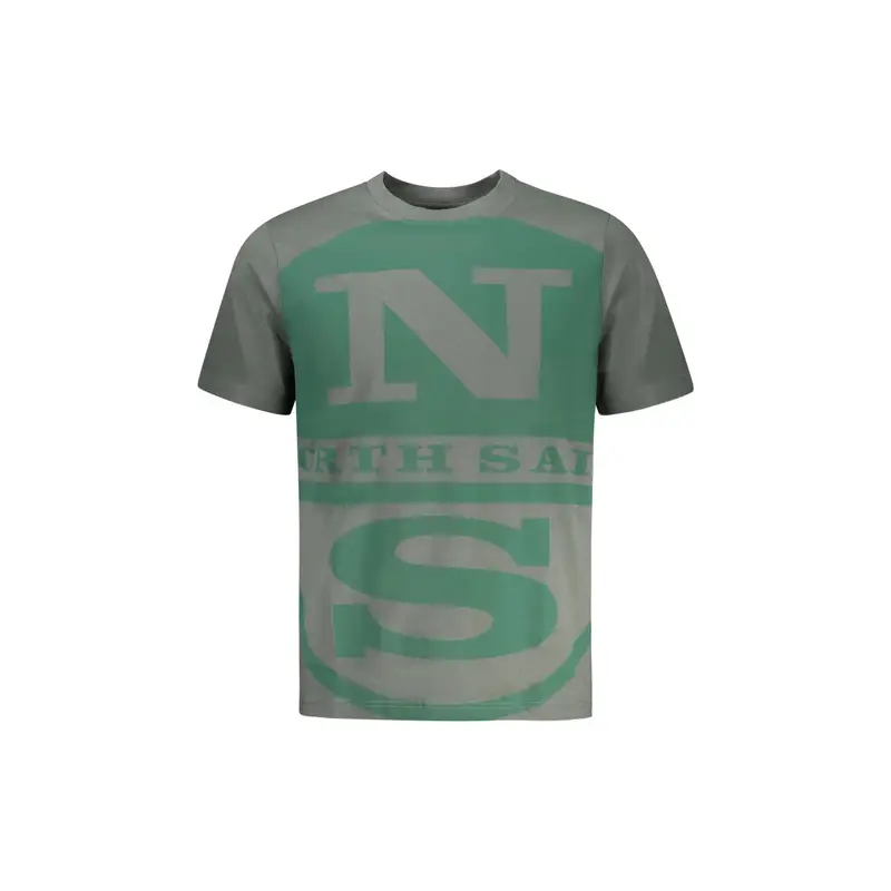 T-Shirt Maniche Corte Uomo Verde Stampa Logo